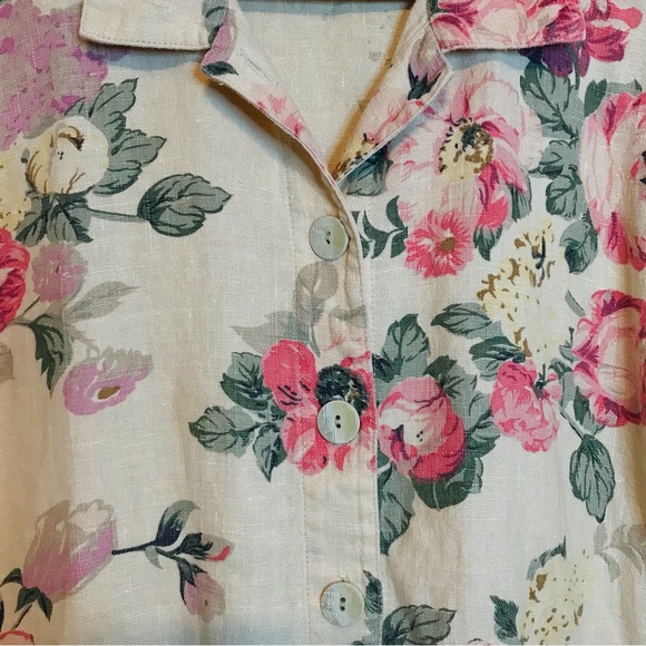 Carol Anderson Collection Linen Vintage Floral Button Blazer Jacket Size Medium - Picture 6 of 16